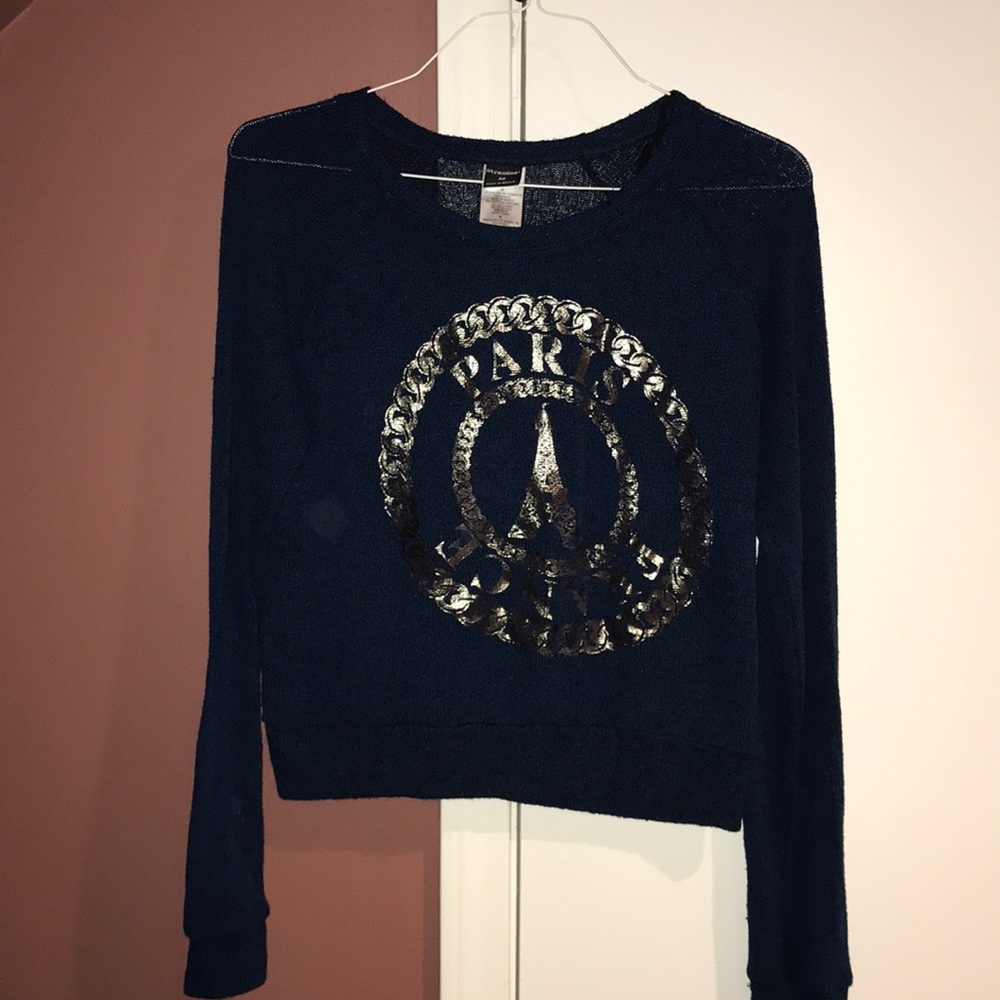 Teal blue Paris France sweater